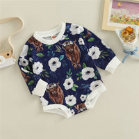 Long Sleeve Cotton Baby Romper In Four Colors