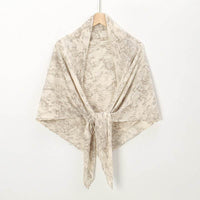 Pearl Chiffon Printed Square Scarf Pleated Scarf