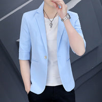 Mens Three-Quarter-Sleeve Suit For Summer