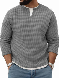 Mens FallWinter Two-Piece Crew-Neck Long-Sleeve Top
