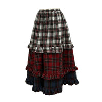 American-style Retro Lace Color Matching Gradient Skirt Women's All-match Casual