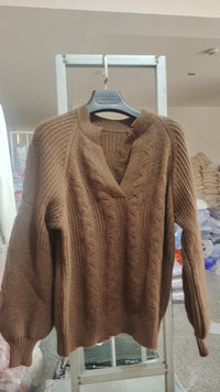 Twill Knitted Pullover Loose Colorized Sweater