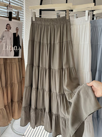 Womens High-Waisted Slimming A-Line Midi Skirt