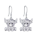 Retro Cute High-land Cow Earring Cartoon-style Versatile