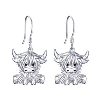 Retro Cute High-land Cow Earring Cartoon-style Versatile