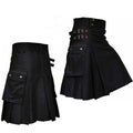 Festival Men's Solid Color Pocket Pleated Skirt