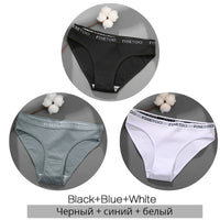 3 Pieces Set Of Women's Underwear Cotton Sexy Panties