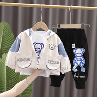 Bear Zip Hooded Jacket Long Sleeves