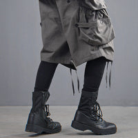 Mechanical Style Ribbon Loose Leisure Workwear Shorts