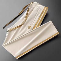 Light-luxury Blue Side Stripes In A Contrasting Color Slim-fit Casual Style