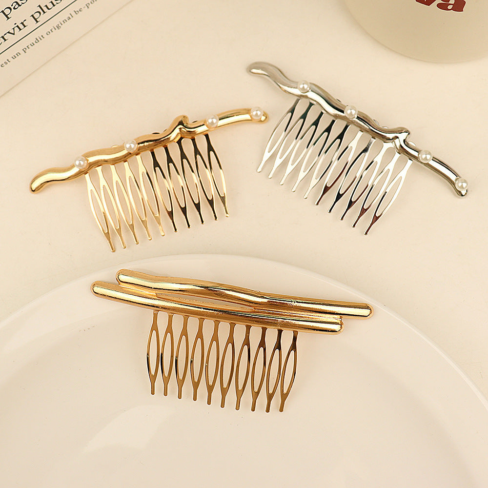 European And American Fashion Glossy Pine Branches With Comb Shaped Electroplating