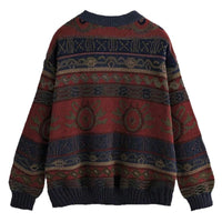 New Jacquard Color-block Round Neck Pullover Sweater Women