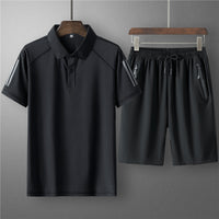 Men's Summer Seamless Ice Silk Sports Casual Suit