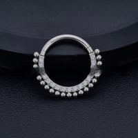 Titanium Alloy Nose Ring Inlaid Half Circle Seamless Piercing Earrings