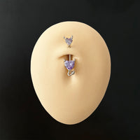 Light Purple Set Devil Heart Diamonds