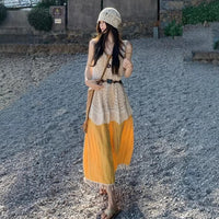 Bohemian Crochet Tassel Hollow-Out Long Skirt Sun-Protective Cover-Up Womens Dress