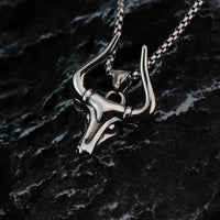 Men's Personalized Smooth-Surface Animal Ox-Head Necklace Pendant