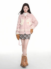 Women's Double Zipper Lapel Knitted Sweater Coat