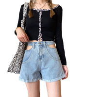 Thin High Waist Hollow Shorts Women's Clothing