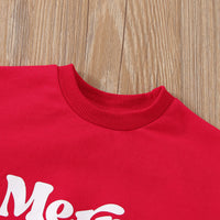 Christmas Alphabet Print Panel Sleeve Long Sleeve Set