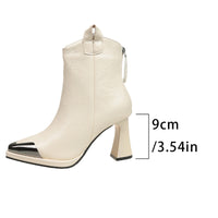 Plus Size Fashion Boots Women's Pointed-toe Retro Mid-calf