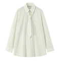 Women's Fashion Simple Tie Loose Shirt