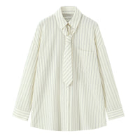 Women's Fashion Simple Tie Loose Shirt
