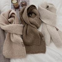 Soft Sticky Warm Fashion Basic Outer Wear Solid Color Scarf For Women