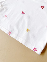 Girls' Floral T-shirt Comfortable All-match Suit