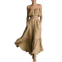Two-piece High-waist Flared Skirt Set