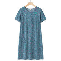 Women's Thin Loose Cotton Silk Short-Sleeve Dress