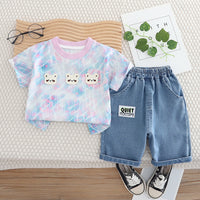 Baby Suit Three Bear Short Sleeve Two-piece Set
