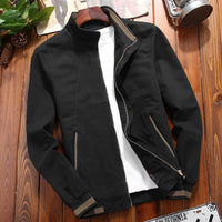 Men's Stand Collar Jacket Leisure Washed-out Coat