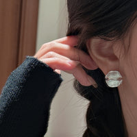 S925 Sterling Silver Minimalist Matte Crinkled-Ear Stud Earrings