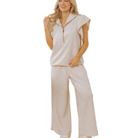 Women's Fashionable Trendy Ruffle Sleeve Two-Piece Set For Women