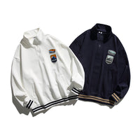 Zipper Badge Sweater For Men And Women