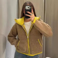 Contrast Color Knit Bomber Jacket
