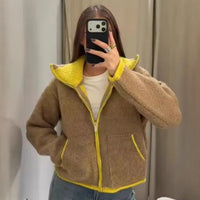 Contrast Color Knit Bomber Jacket