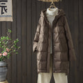 Autumn And Winter New Mid-length Adhesive Hooded Lightweight Down Jacket Women