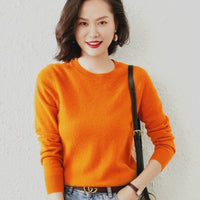 Spring And Autumn New Women's Knitwear Pullover Round Neck Bottoming Shirt