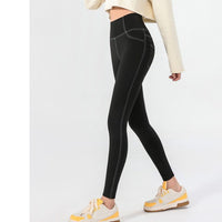 Women's Fashion Simple White Line Yoga Jeans