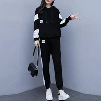Womens Loose Plus-Size Fashionable Sportswear Set