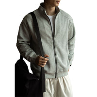 Maillard Double Zipper Raglan Sleeve Long Sleeve Coat For Men