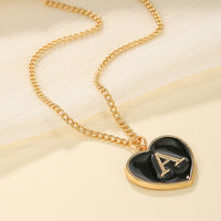 Heart-shaped Letter Minimalist Chic Versatile Oil-drip Alloy Clavicle Chain