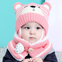Cute Bear Ear Protection And Neck Wool Suit