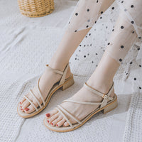 Women's Mid-heel Round Toe Roman Shoes With One-suit Skirt Chunky Heels