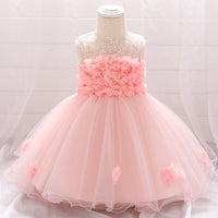 European And American Summer Children's Tube Top Flower Mesh Wedding Dress Pettiskirt