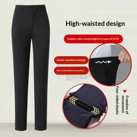Women's Professional AutumnWinter Thick Fleece High-Waisted Straight Pants