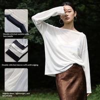 Tencel Sun-protective Tunic Loose Fit With Dropped Shoulders Casual And Slimming Slightly Sheer And Lightweight
