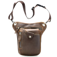Men's Denim Leather Leg Bag Outdoor Sports